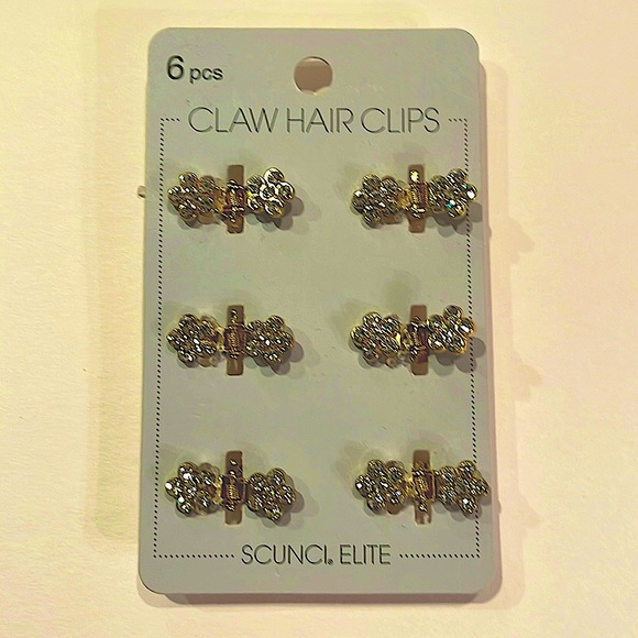 Scunci Golden Colored Claw Mini Hair Clips (Never Used, in original packaging) - Picture 1 of 4
